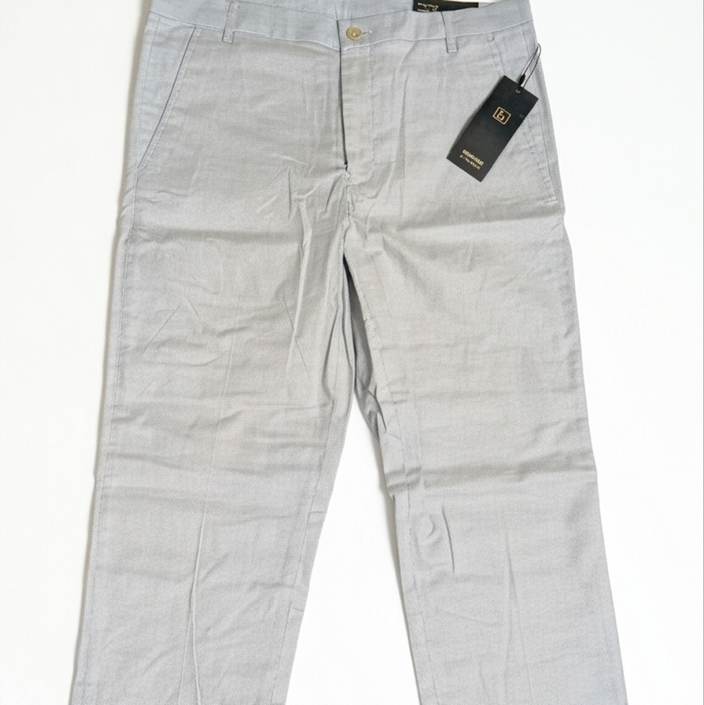 Britches by Samtex Men's Blue Chino Pants 32x32 Cotton Stretch Slim Straight New